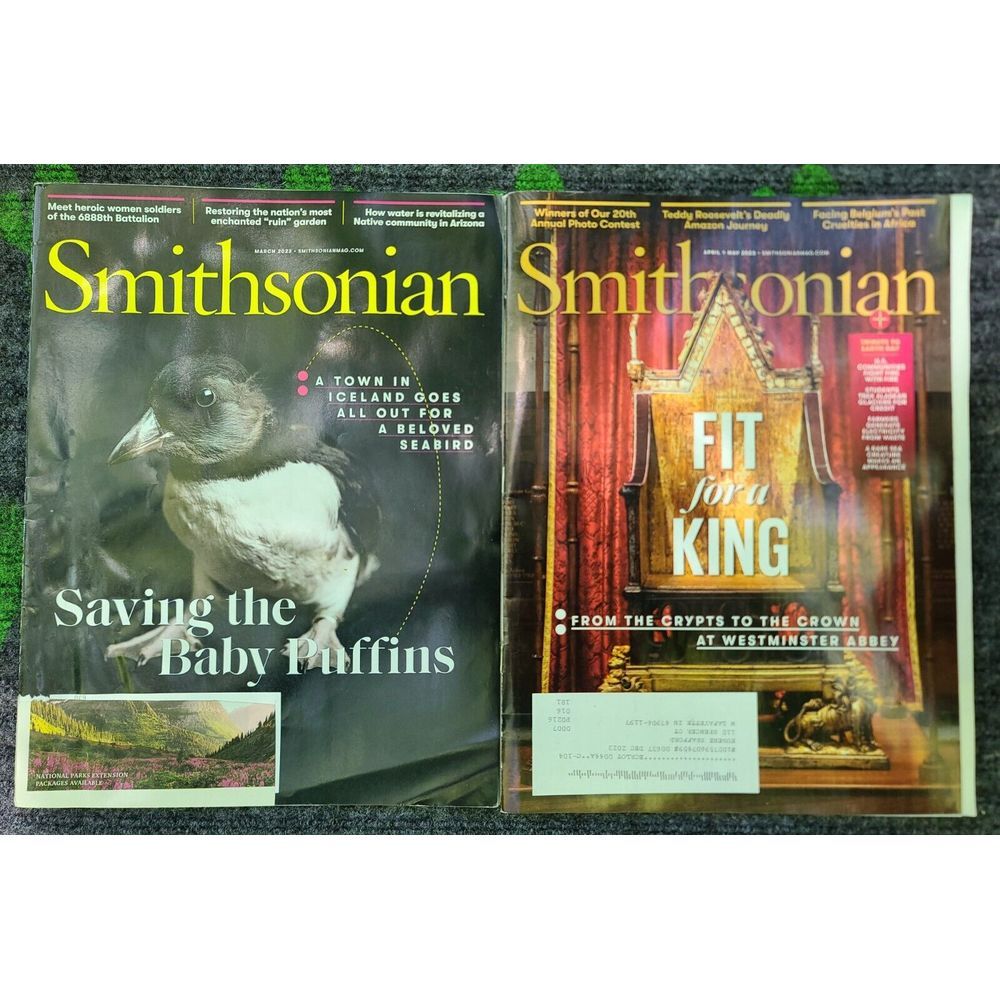 Smithsonian‎ Magazine 2023 History King Westminster Abbey Puffin Iceland Arizona